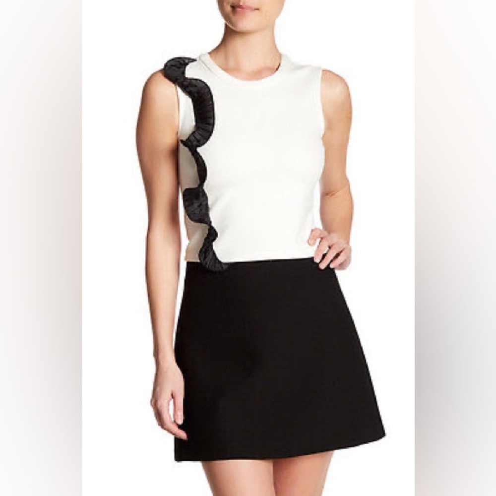 $225 Opening Ceremony black ruffle white crop top Small
